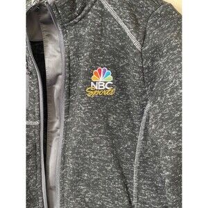 NBC Sport News Jacket Elevate Women's Small Gray Black Athletic Fleece Excellent
